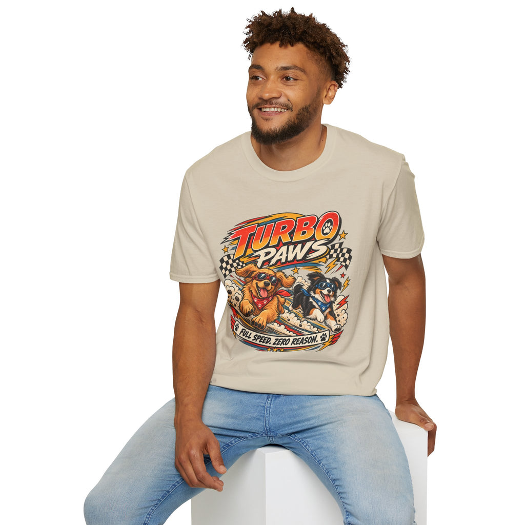 Turbo Paws T-Shirt — Retro Racing Dog Graphic Tee