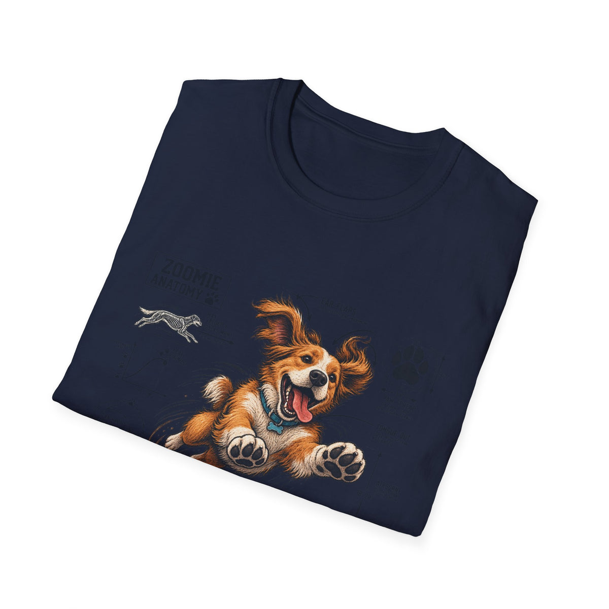 Dog Zoomies T-Shirt — Cute Playful Puppy Anatomy Graphic Tee