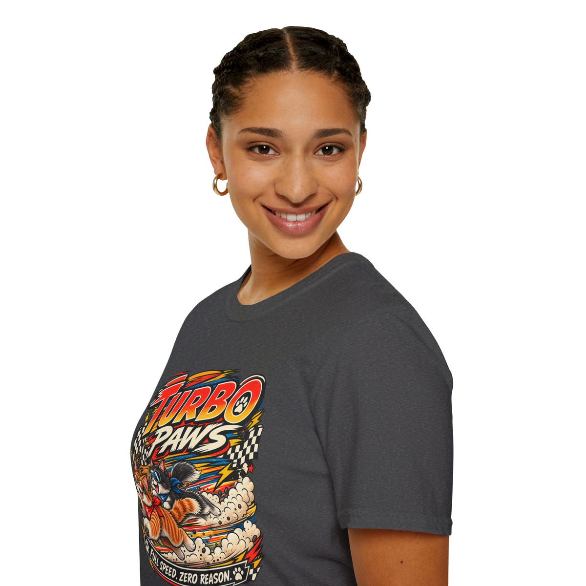 Turbo Paws T-Shirt — Retro Racing Cat Graphic Tee