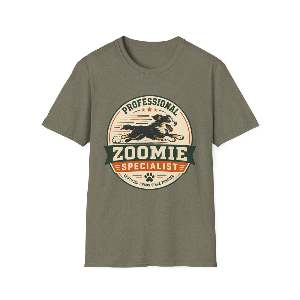 Professional Zoomie Specialist T-Shirt — Funny Dog Running Tee for Dog Lovers
