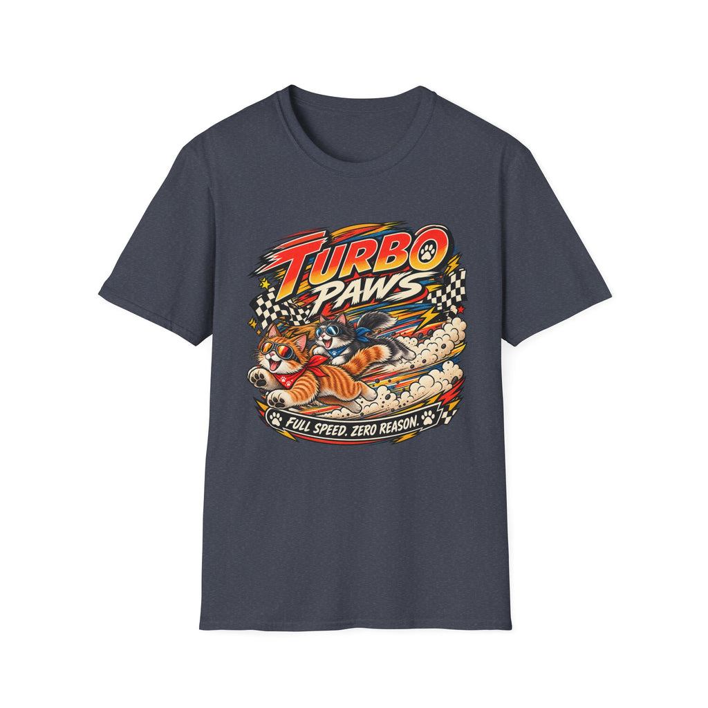 Turbo Paws T-Shirt — Retro Racing Cat Graphic Tee