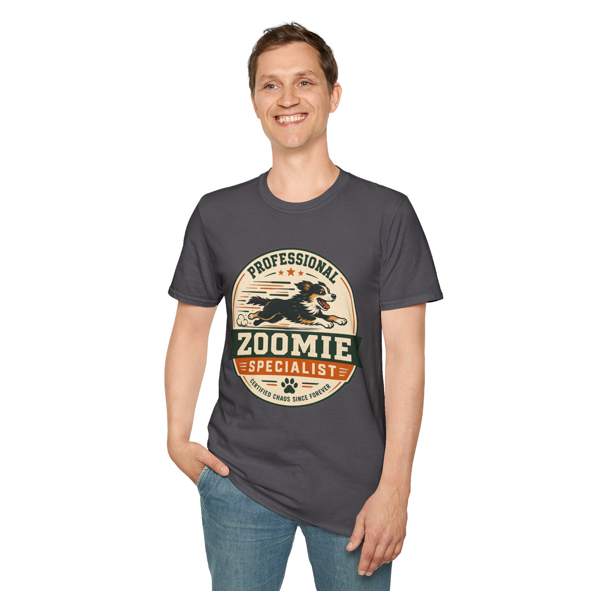 Professional Zoomie Specialist T-Shirt — Funny Dog Running Tee for Dog Lovers
