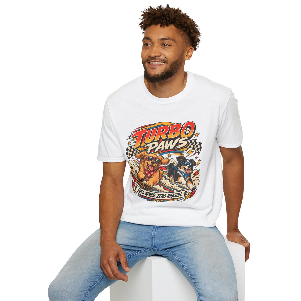 Turbo Paws T-Shirt — Retro Racing Dog Graphic Tee