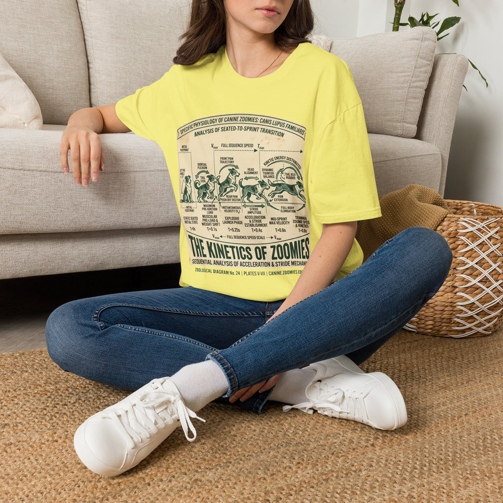 Kinetics of Zoomies T-Shirt — Funny Canine Zoomies Diagram Tee