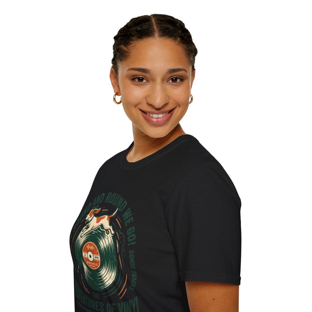 Round and Round We Go Vinyl T-Shirt — The Adventures of Vinyl Retro Record Tee