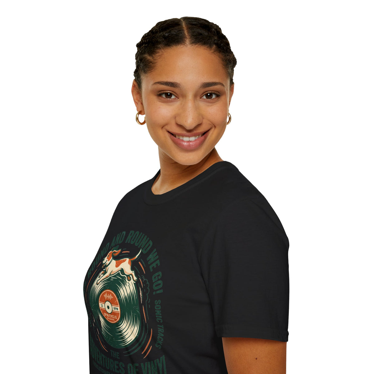 Round and Round We Go Vinyl T-Shirt — The Adventures of Vinyl Retro Record Tee