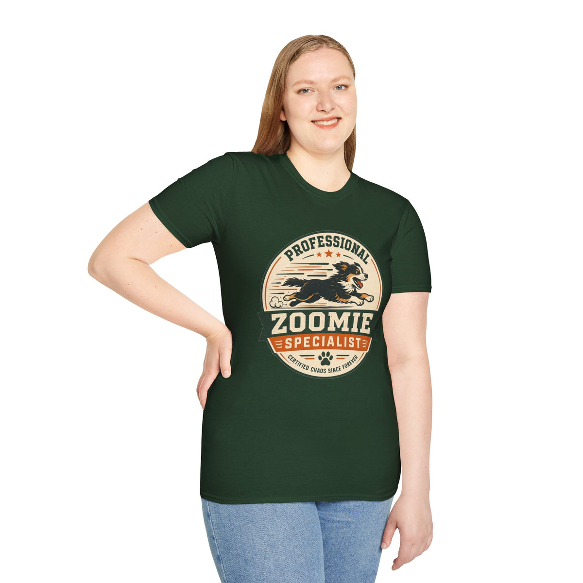 Professional Zoomie Specialist T-Shirt — Funny Dog Running Tee for Dog Lovers