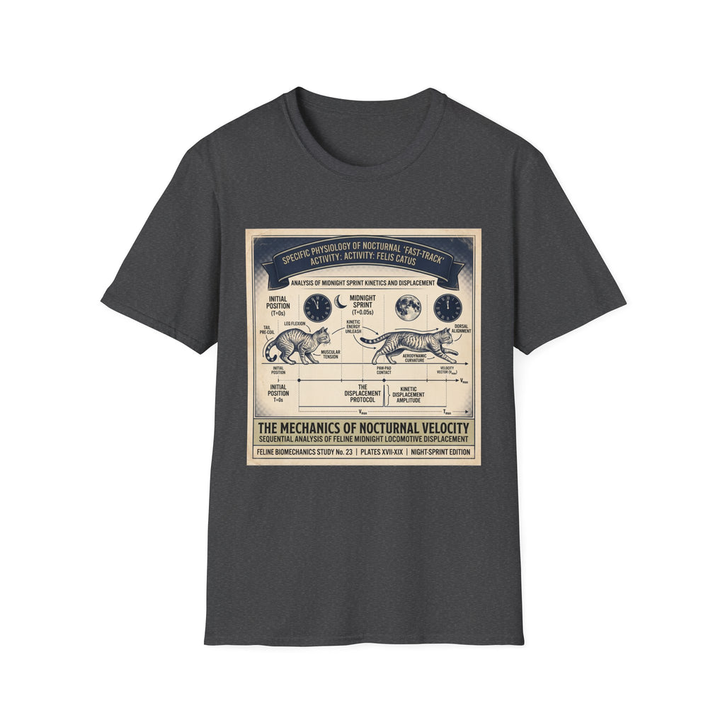 Nocturnal Cat Anatomy T-Shirt – Vintage Feline Physiology Diagram