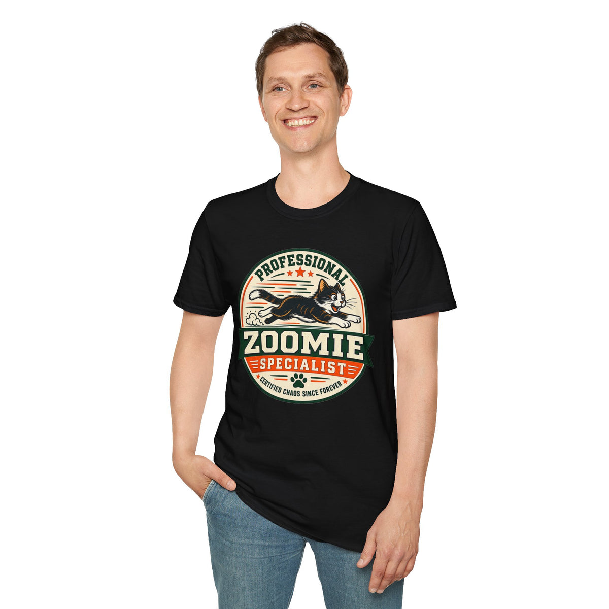 Professional Zoomie Specialist T-Shirt — Funny Cat Zoomies Tee