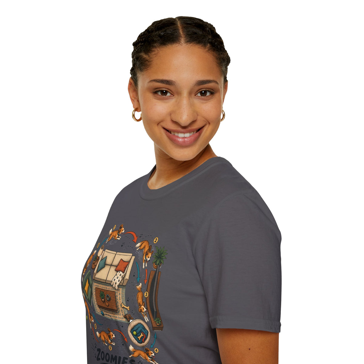 Zoomies Dog T-Shirt — Playful Puppy Housewarming Tee