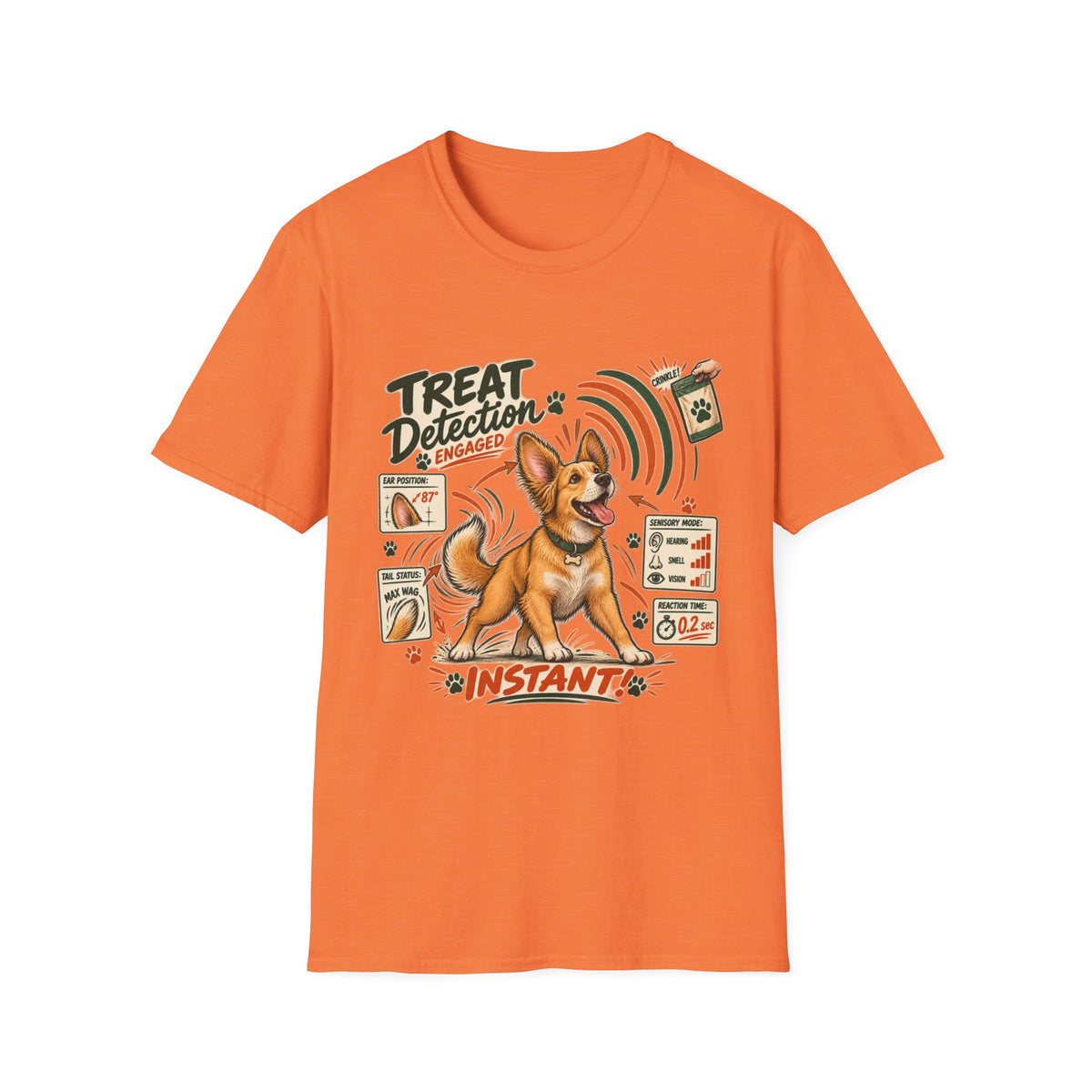 Dog Treat Detection T-Shirt — Funny Corgi ‘Treat Detection: Engaged’ Tee