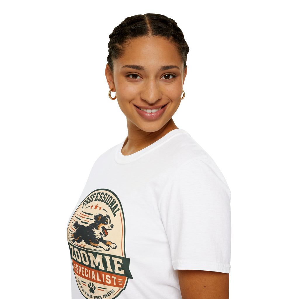 Professional Zoomie Specialist T-Shirt — Funny Dog Running Tee for Dog Lovers