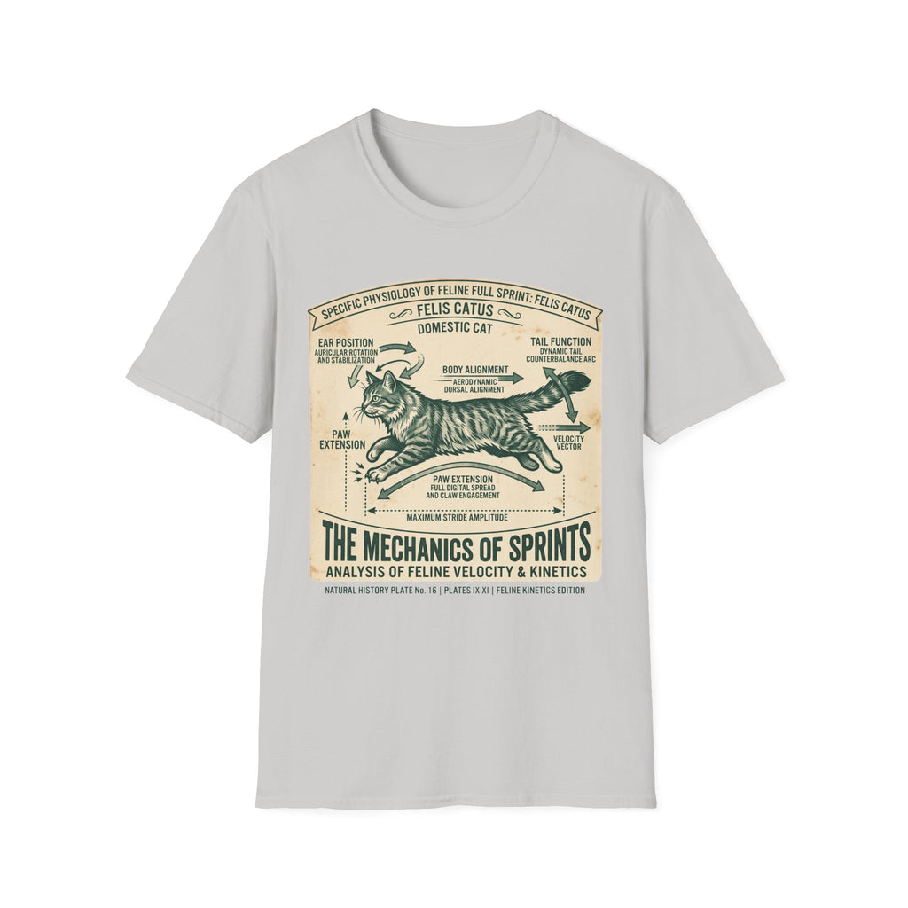 Cat Sprint Anatomy T-Shirt — Felis Catus Vintage Scientific Illustration Tee