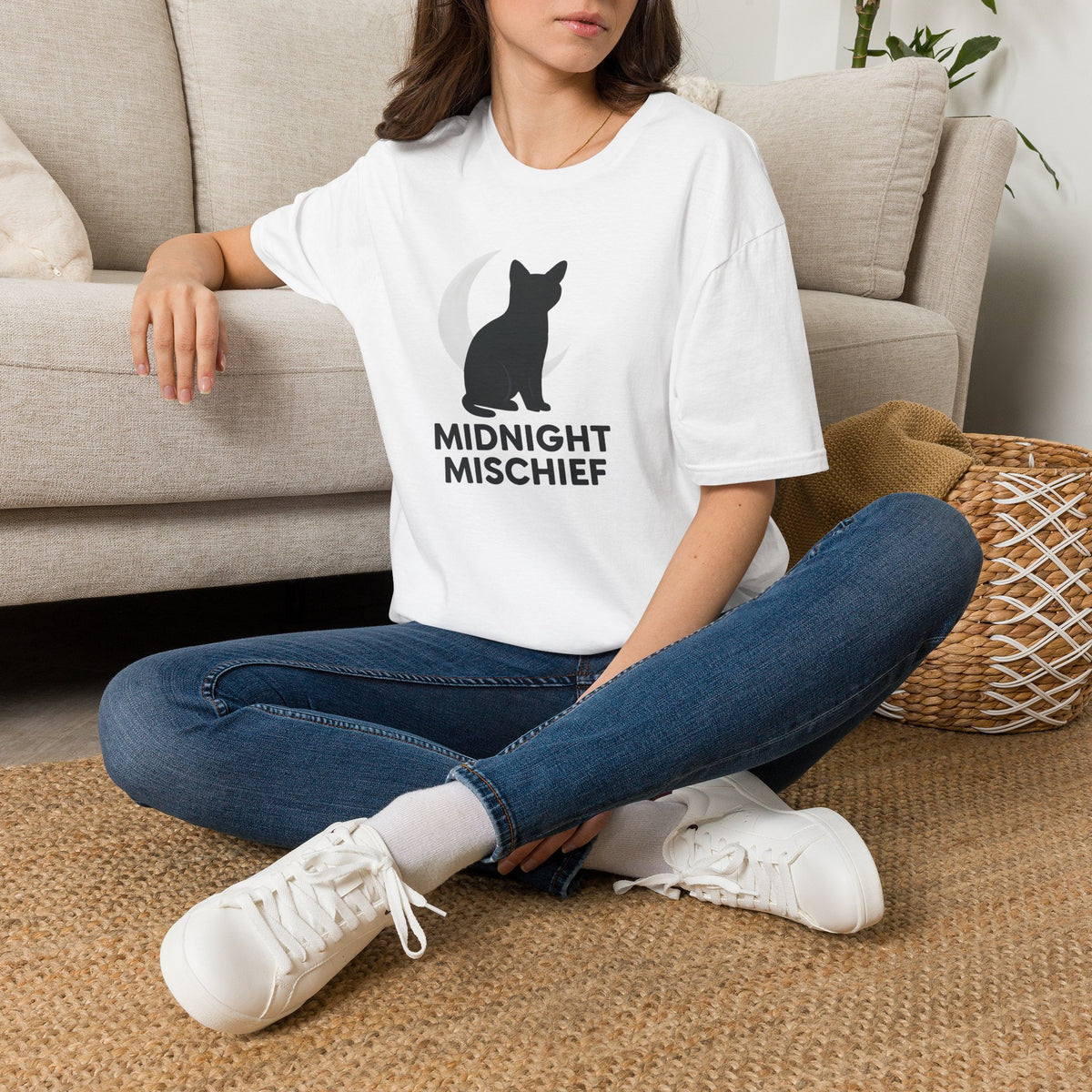 Moonlit Cat Silhouette T-Shirt