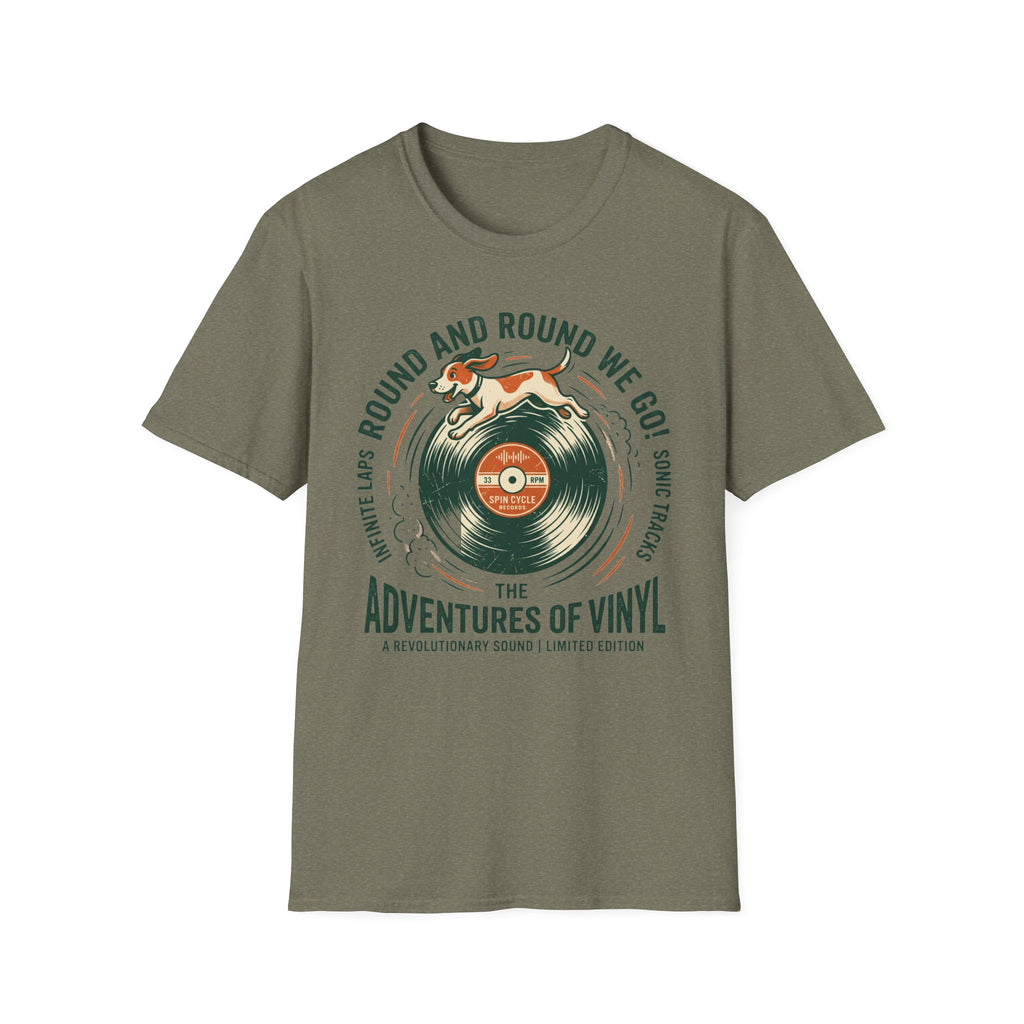 Round and Round We Go Vinyl T-Shirt — The Adventures of Vinyl Retro Record Tee