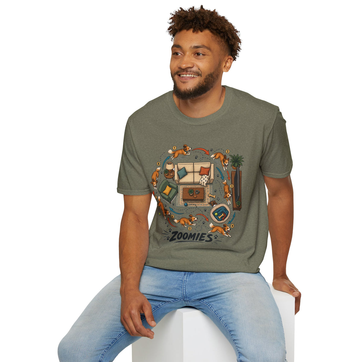 Zoomies Dog T-Shirt — Playful Puppy Housewarming Tee