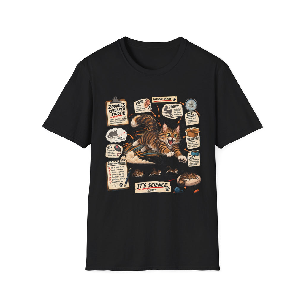Cat Science T-Shirt — “It’s Science” Zoomies Research Design