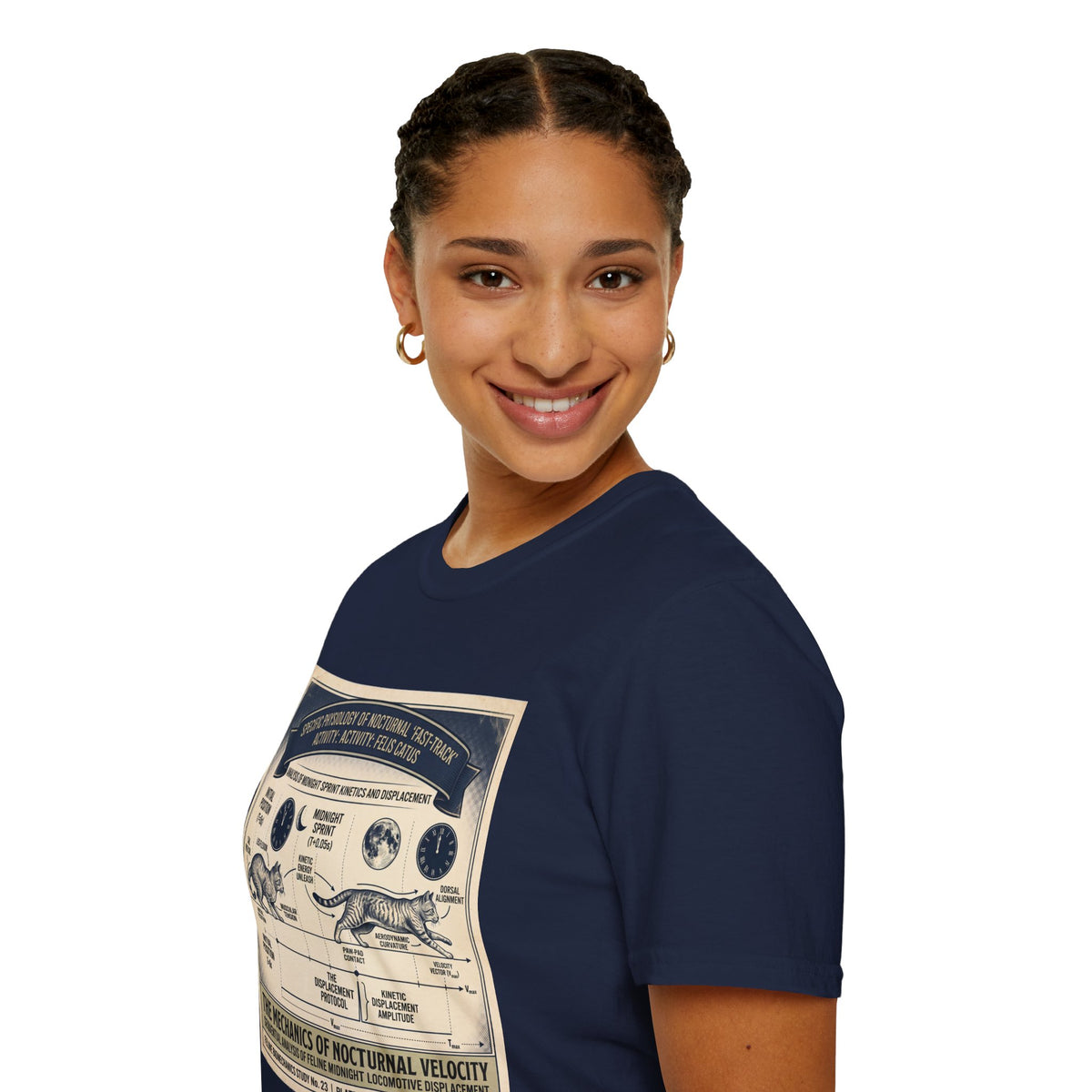 Nocturnal Cat Anatomy T-Shirt – Vintage Feline Physiology Diagram