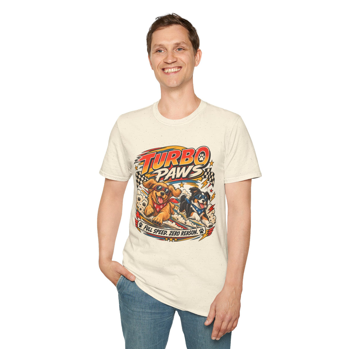 Turbo Paws T-Shirt — Retro Racing Dog Graphic Tee