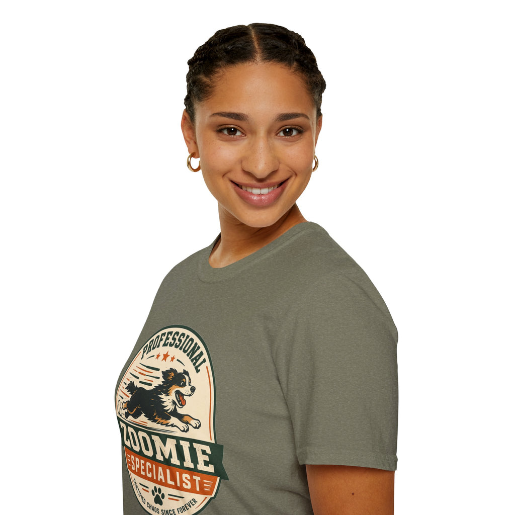 Professional Zoomie Specialist T-Shirt — Funny Dog Running Tee for Dog Lovers