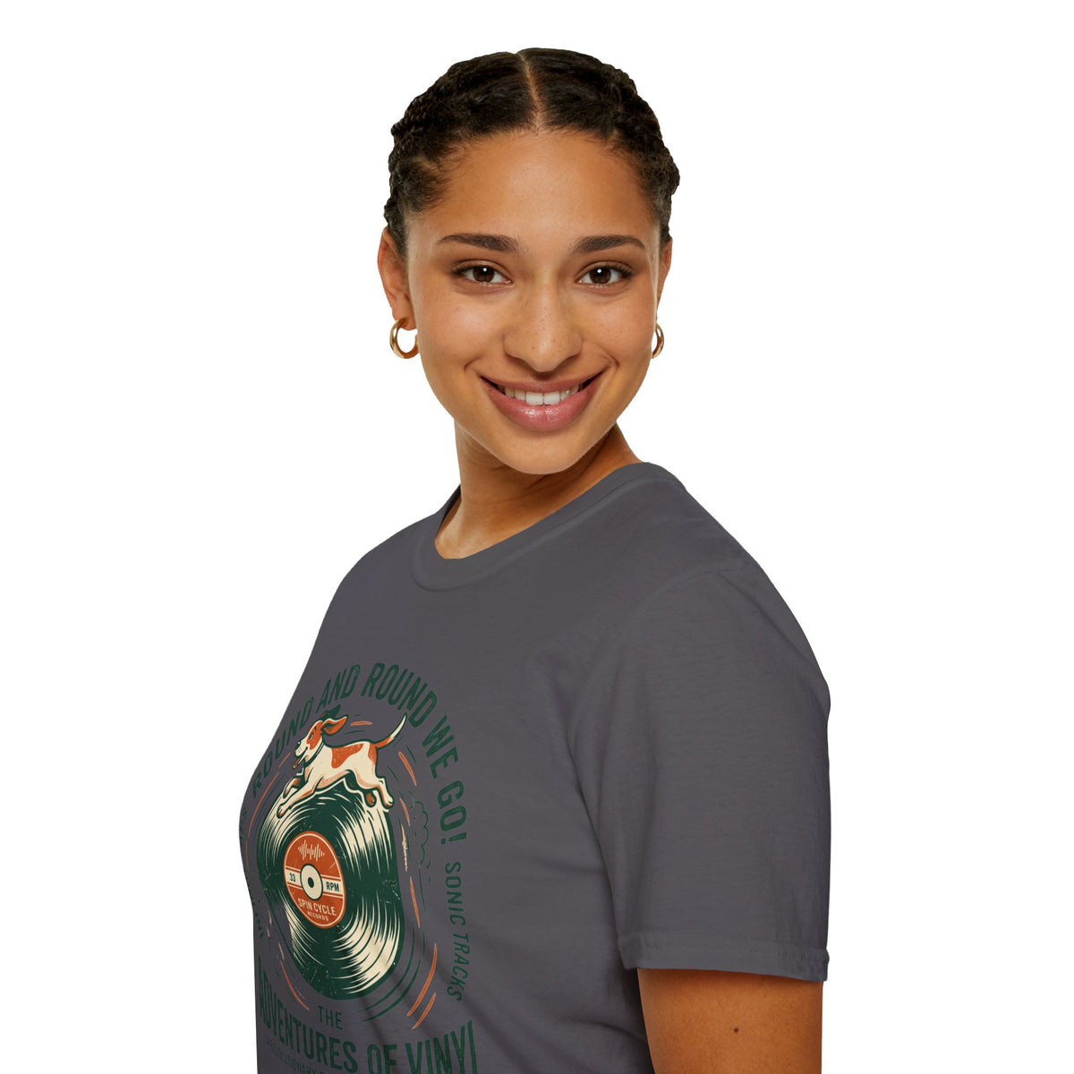 Round and Round We Go Vinyl T-Shirt — The Adventures of Vinyl Retro Record Tee