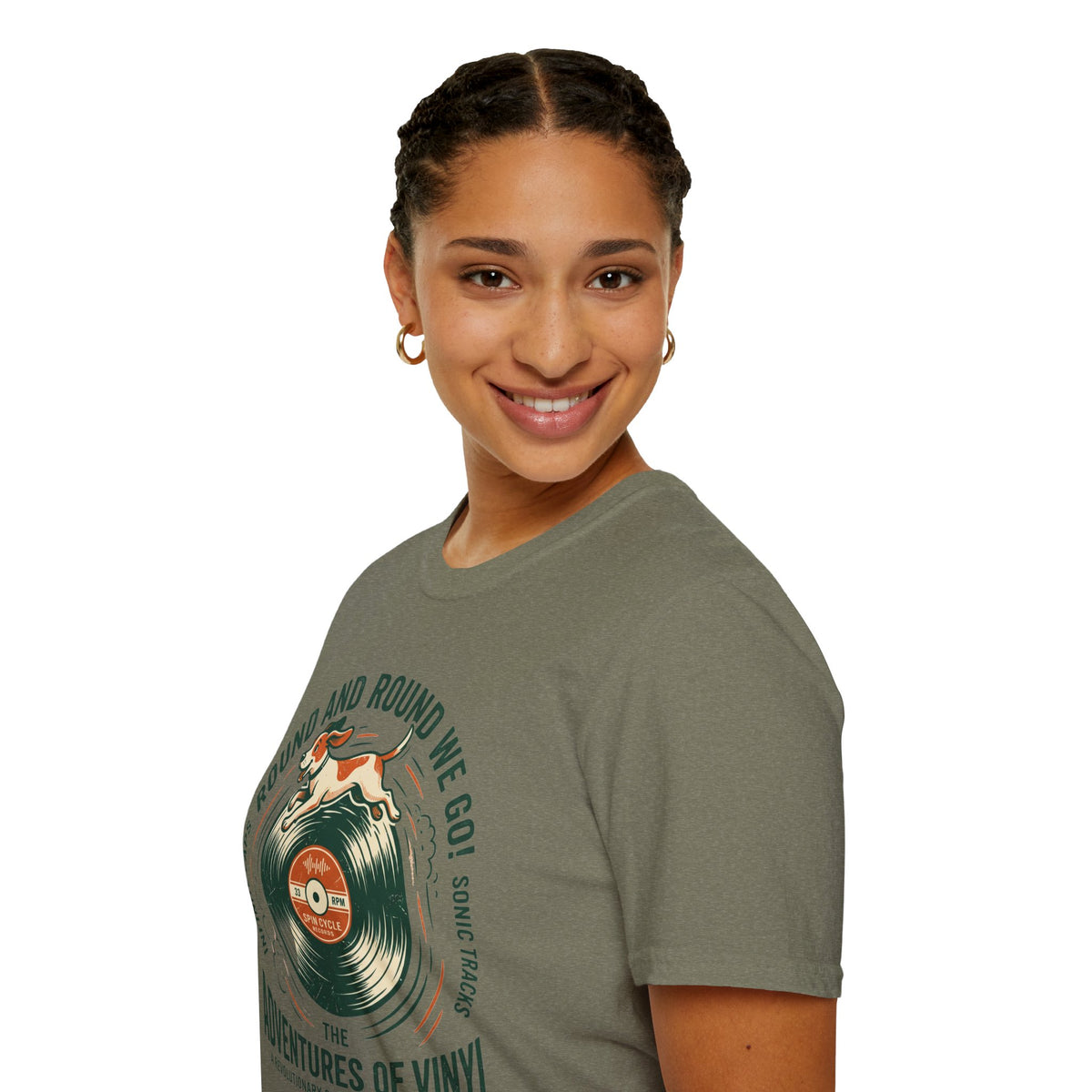 Round and Round We Go Vinyl T-Shirt — The Adventures of Vinyl Retro Record Tee