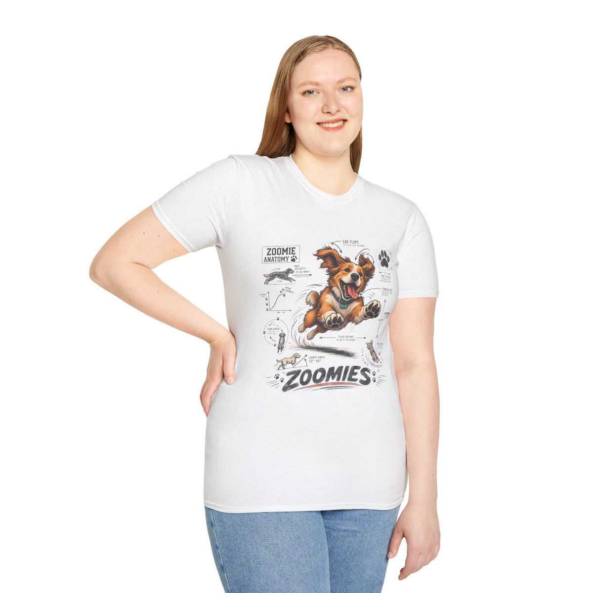 Dog Zoomies T-Shirt — Cute Playful Puppy Anatomy Graphic Tee
