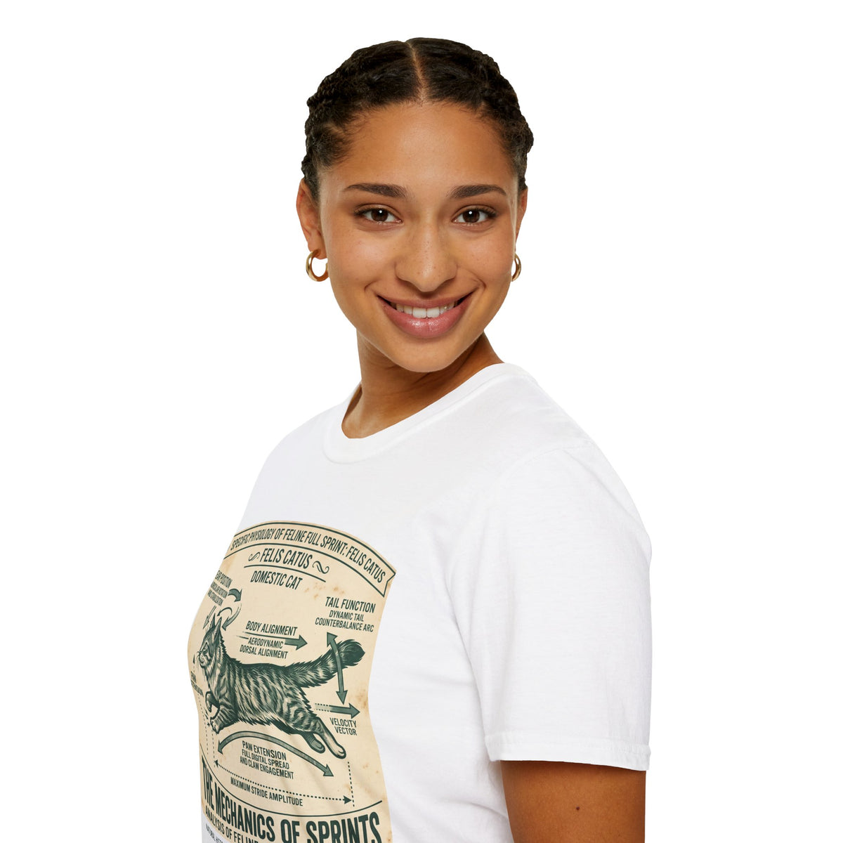 Cat Sprint Anatomy T-Shirt — Felis Catus Vintage Scientific Illustration Tee