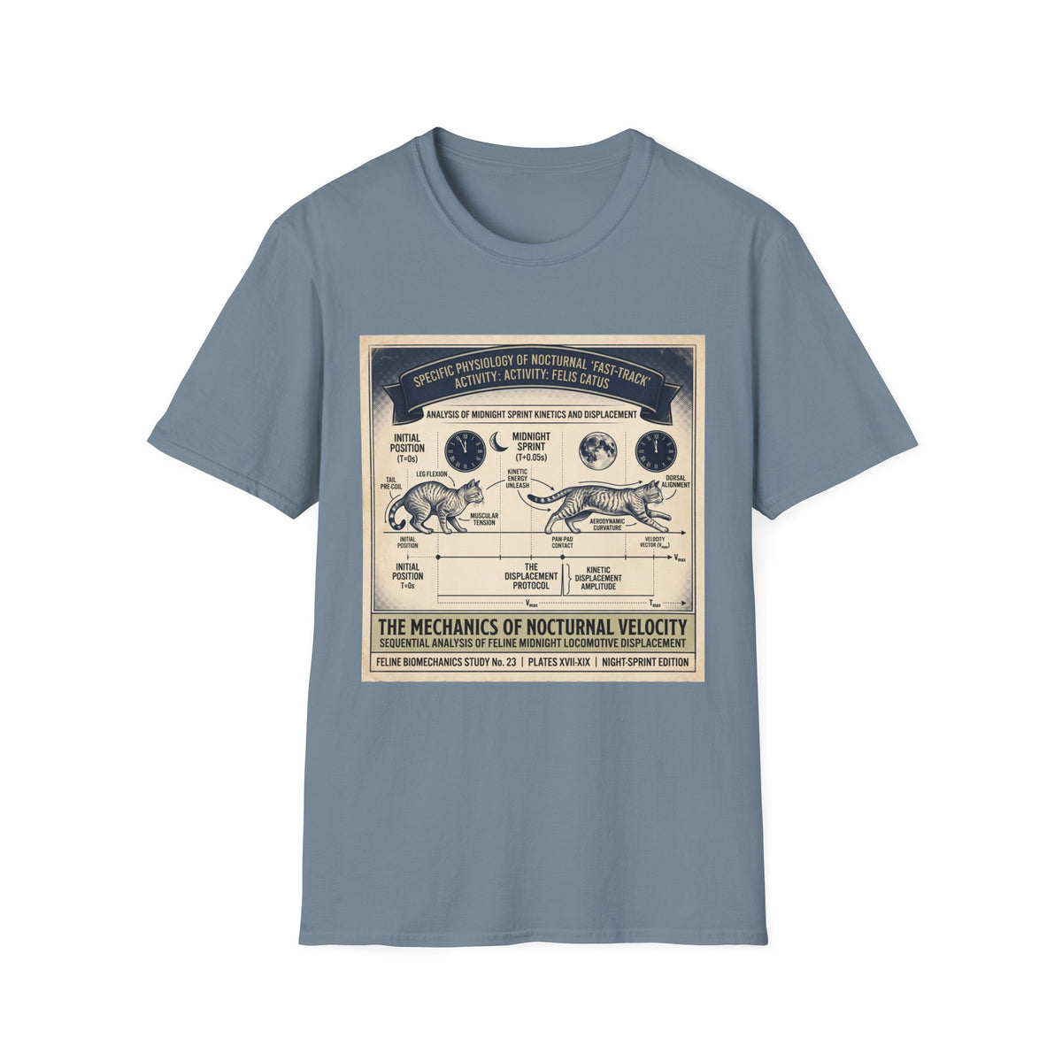 Nocturnal Cat Anatomy T-Shirt – Vintage Feline Physiology Diagram