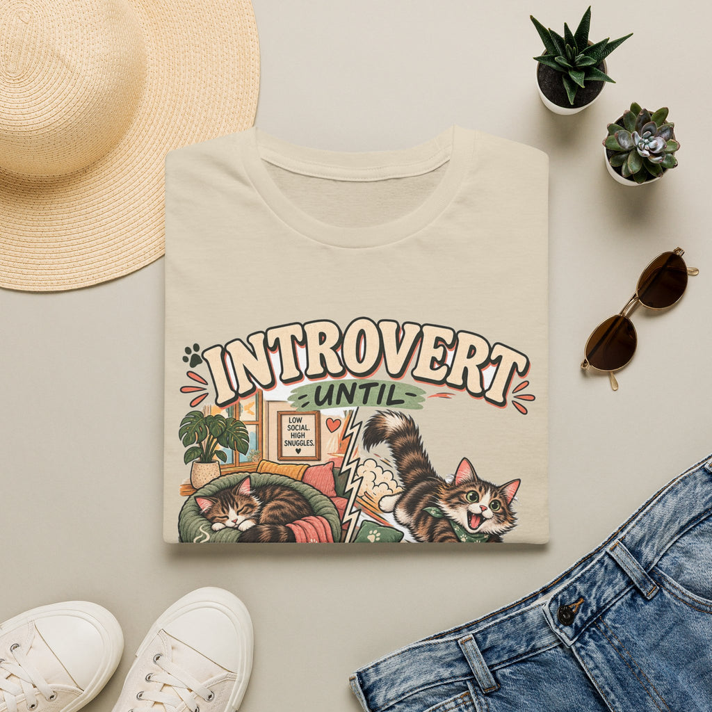 Introvert Until Zoomies T-Shirt — Cute Cat Nap & Play Graphic Tee