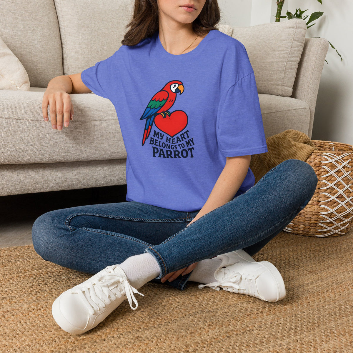 Parrot on Heart T-Shirt