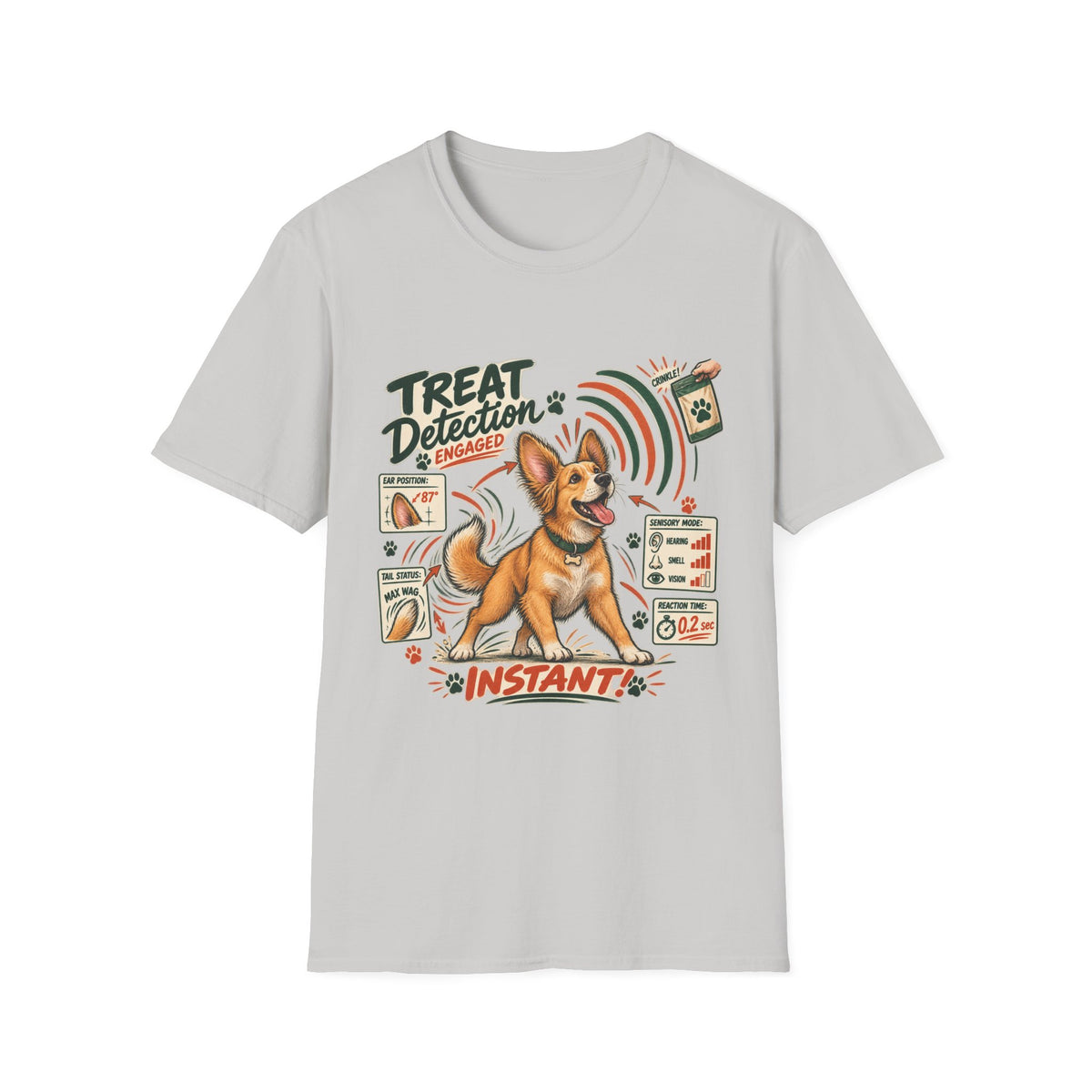 Dog Treat Detection T-Shirt — Funny Corgi ‘Treat Detection: Engaged’ Tee