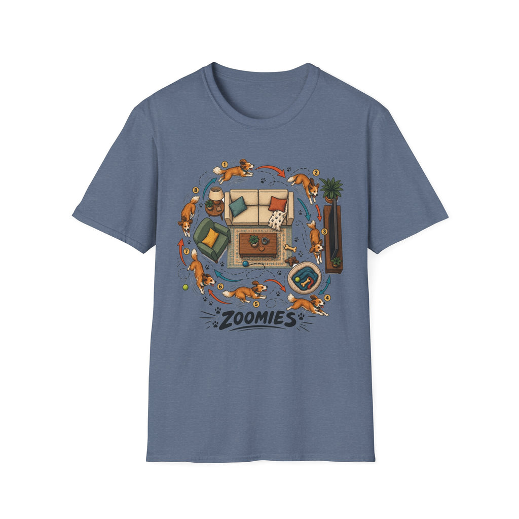 Zoomies Dog T-Shirt — Playful Puppy Housewarming Tee