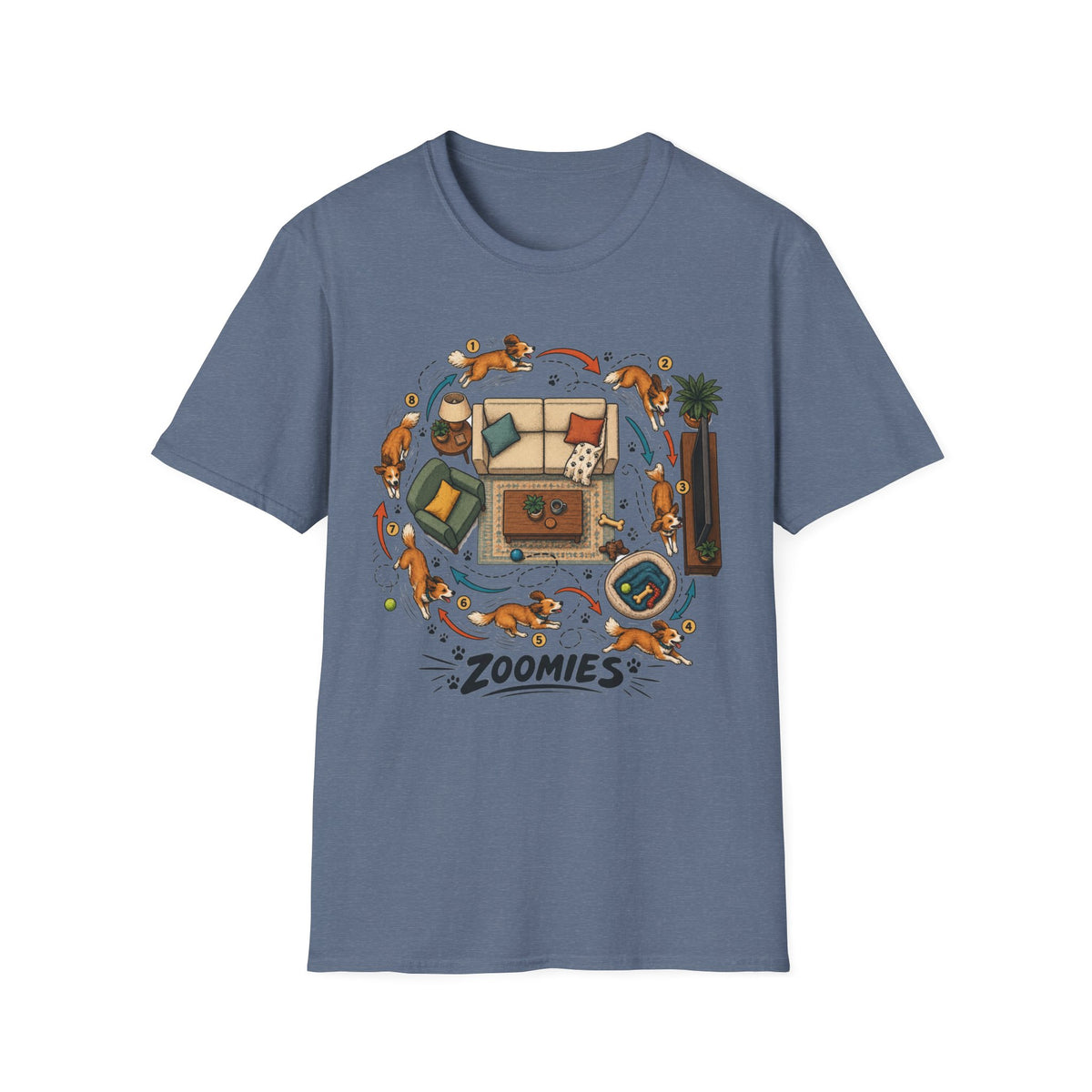 Zoomies Dog T-Shirt — Playful Puppy Housewarming Tee