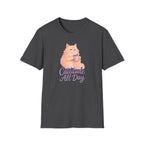 Cattitude - Cat with Coffee Cup T-Shirt