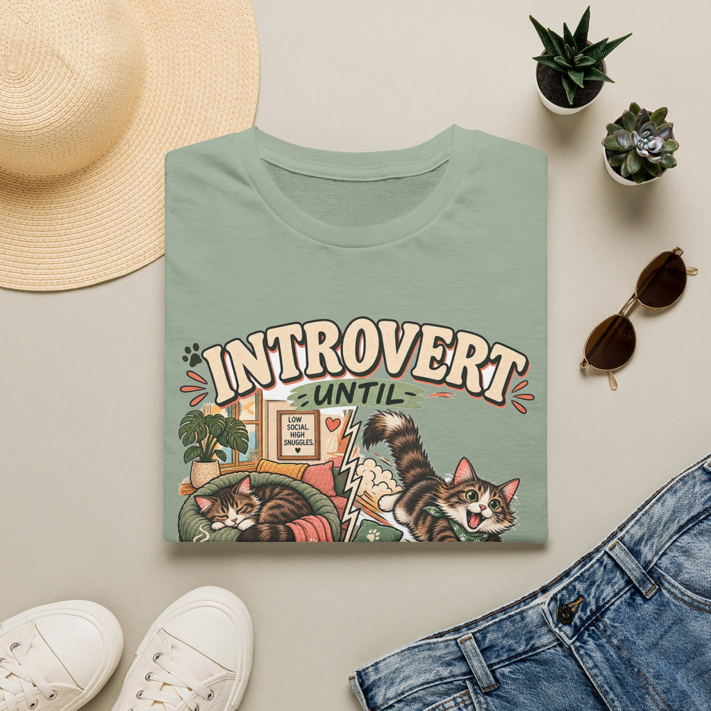 Introvert Until Zoomies T-Shirt — Cute Cat Nap & Play Graphic Tee