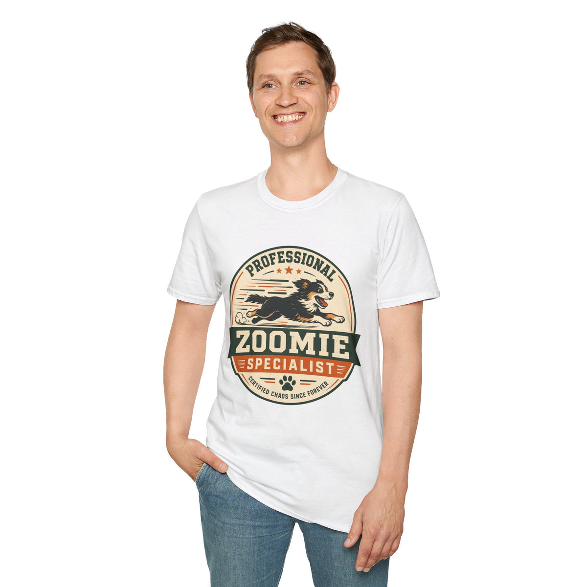 Professional Zoomie Specialist T-Shirt — Funny Dog Running Tee for Dog Lovers