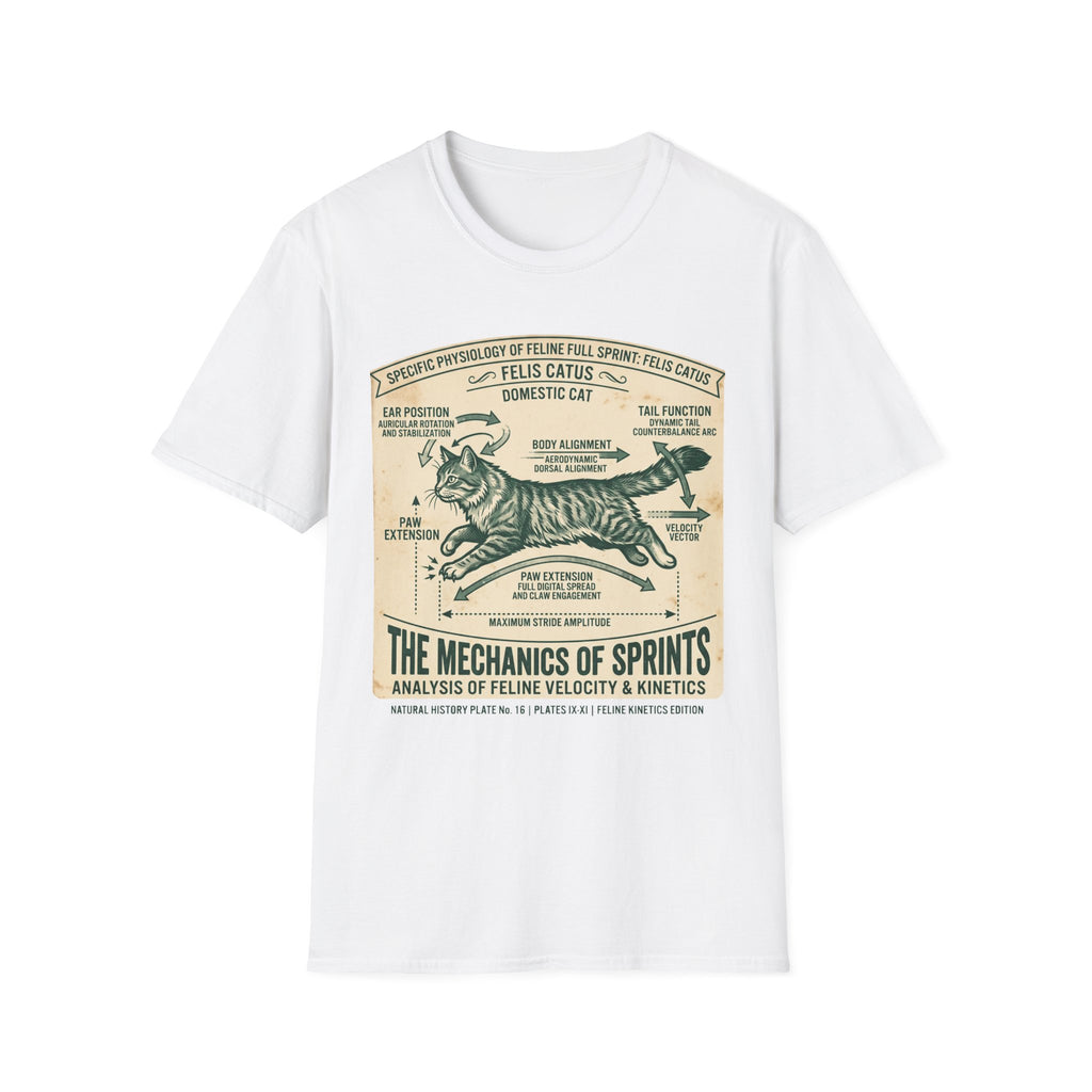 Cat Sprint Anatomy T-Shirt — Felis Catus Vintage Scientific Illustration Tee