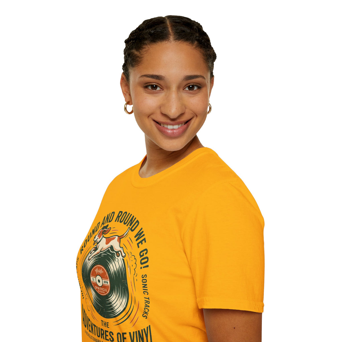 Round and Round We Go Vinyl T-Shirt — The Adventures of Vinyl Retro Record Tee