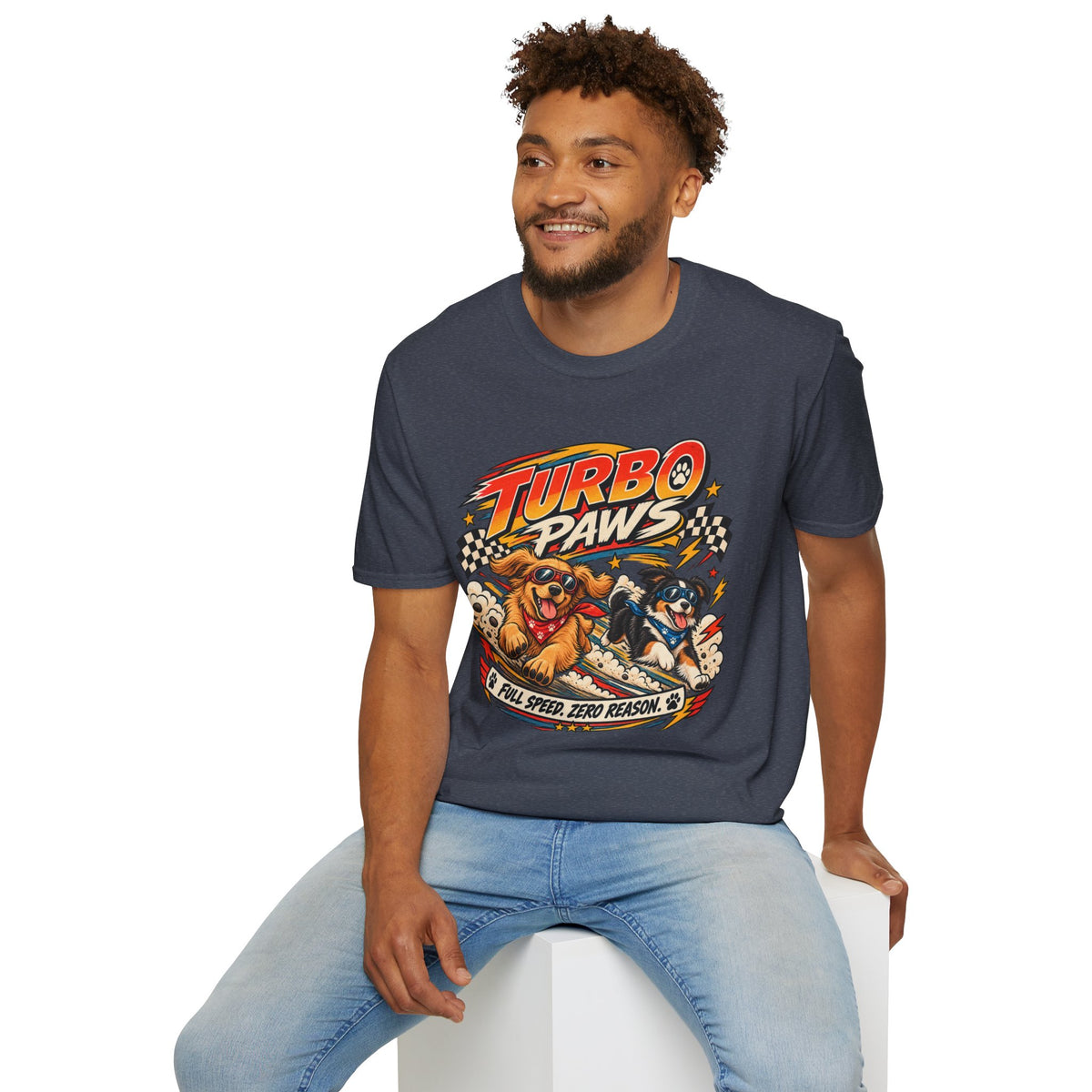 Turbo Paws T-Shirt — Retro Racing Dog Graphic Tee