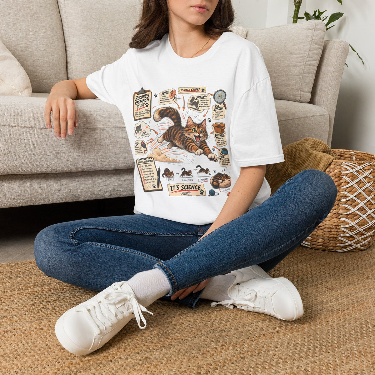 Cat Science T-Shirt — “It’s Science” Zoomies Research Design