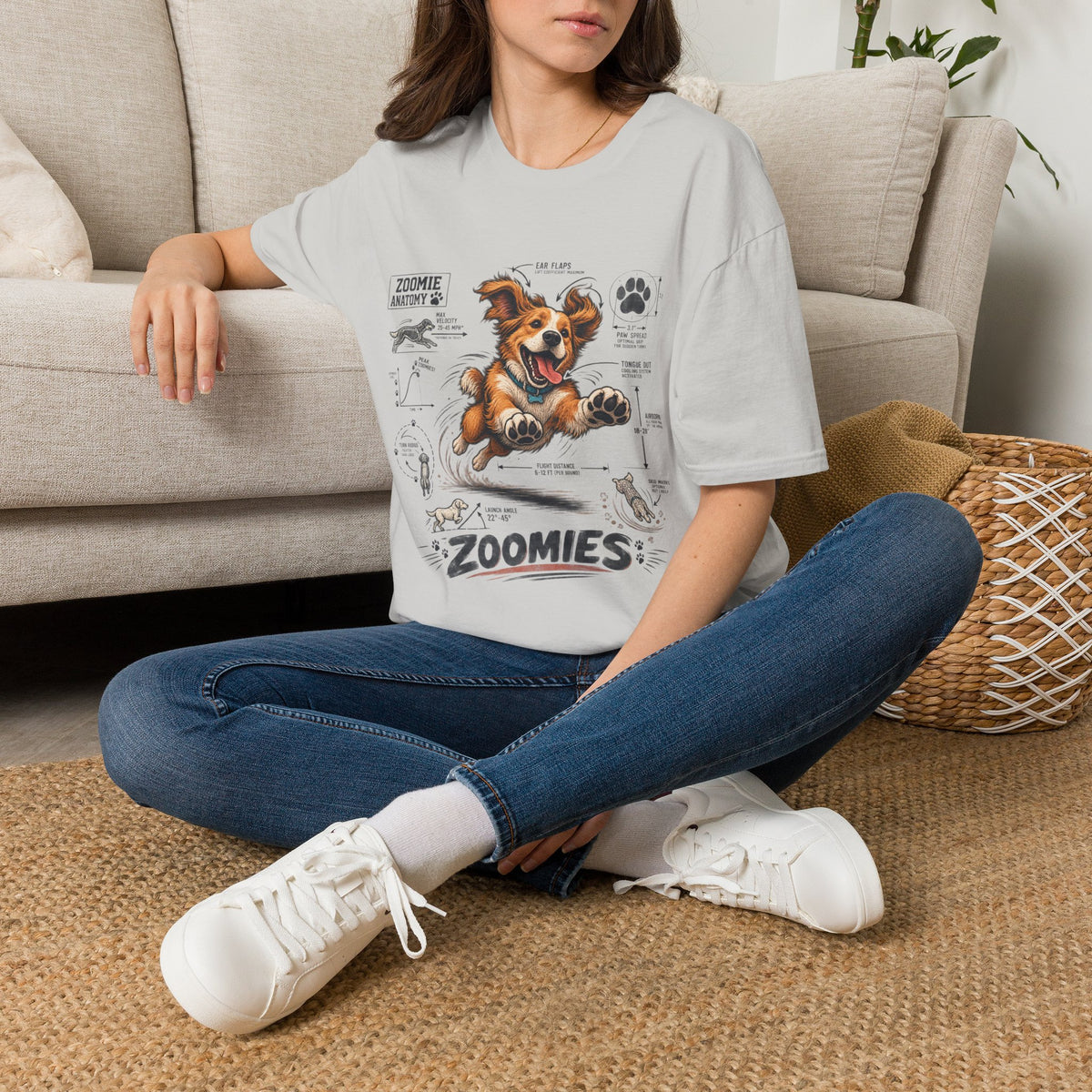 Dog Zoomies T-Shirt — Cute Playful Puppy Anatomy Graphic Tee