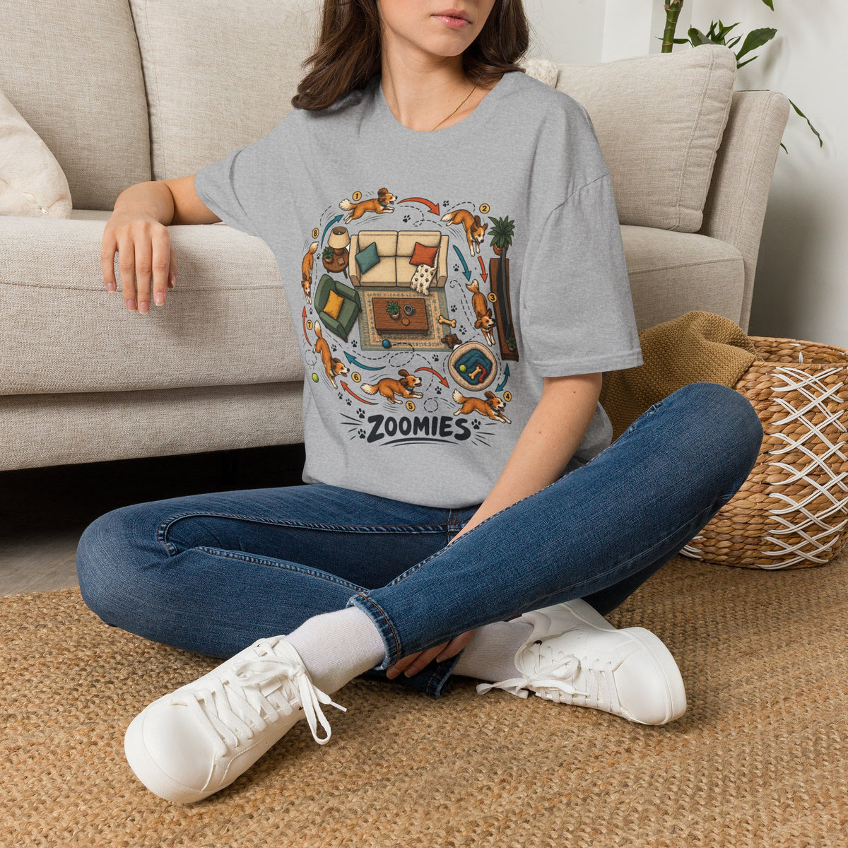 Zoomies Dog T-Shirt — Playful Puppy Housewarming Tee