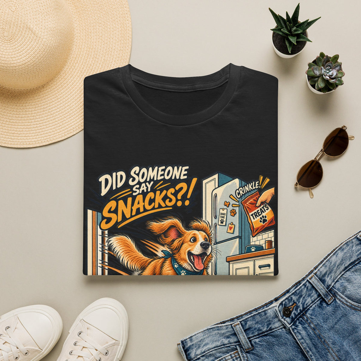 Did Someone Say Snacks? Dog Graphic T-Shirt