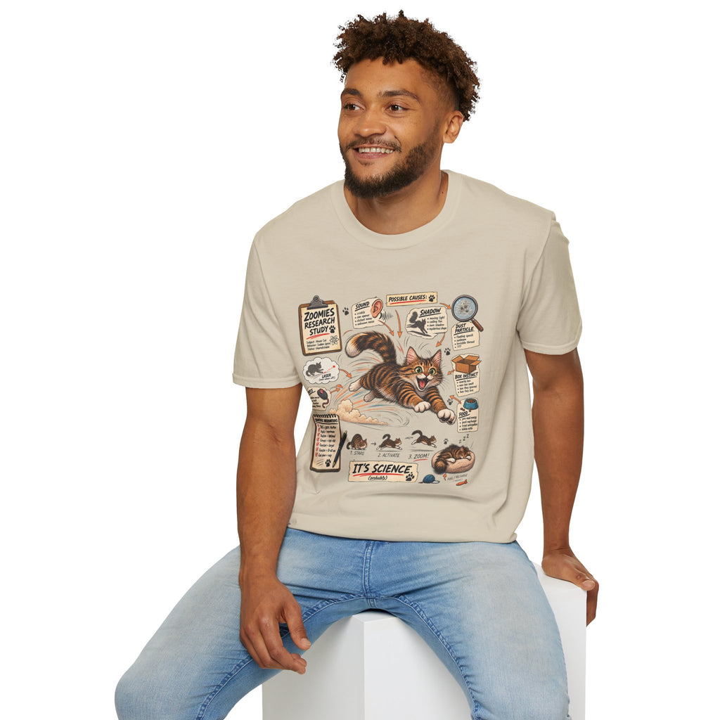 Cat Science T-Shirt — “It’s Science” Zoomies Research Design
