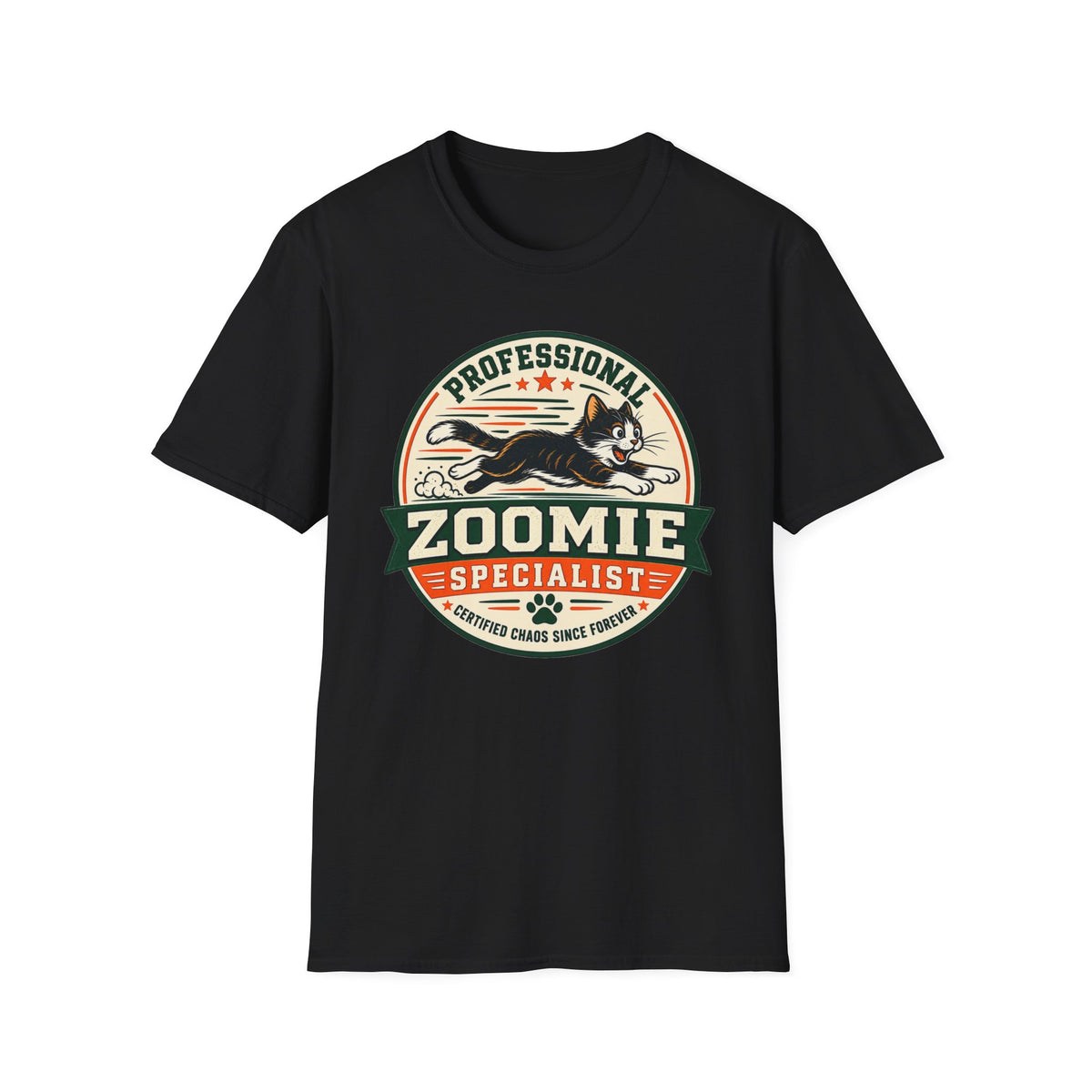 Professional Zoomie Specialist T-Shirt — Funny Cat Zoomies Tee