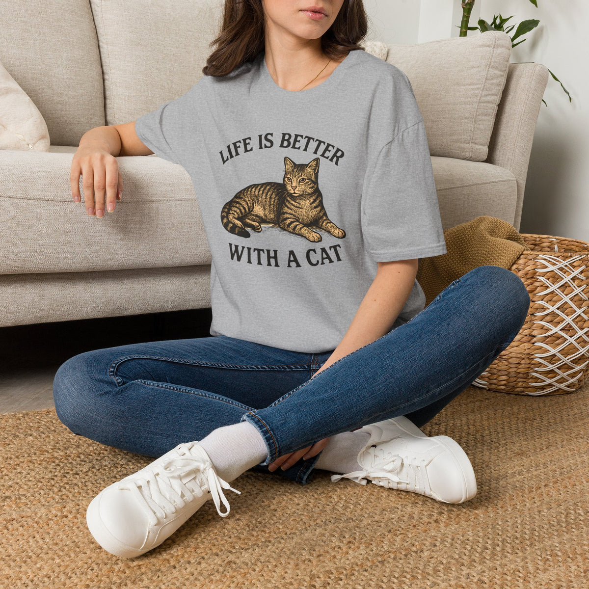 Cat With Slogan T-Shirt