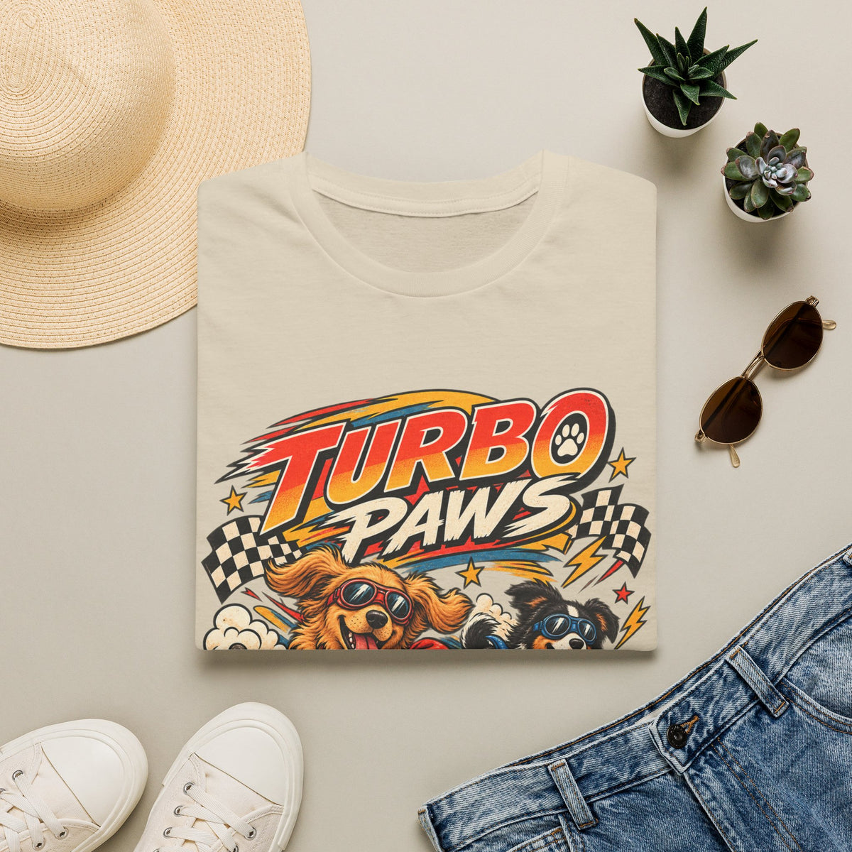 Turbo Paws T-Shirt — Retro Racing Dog Graphic Tee