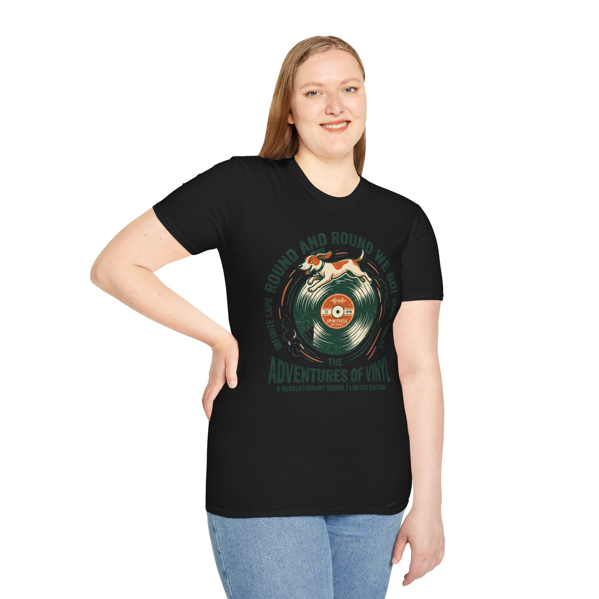 Round and Round We Go Vinyl T-Shirt — The Adventures of Vinyl Retro Record Tee