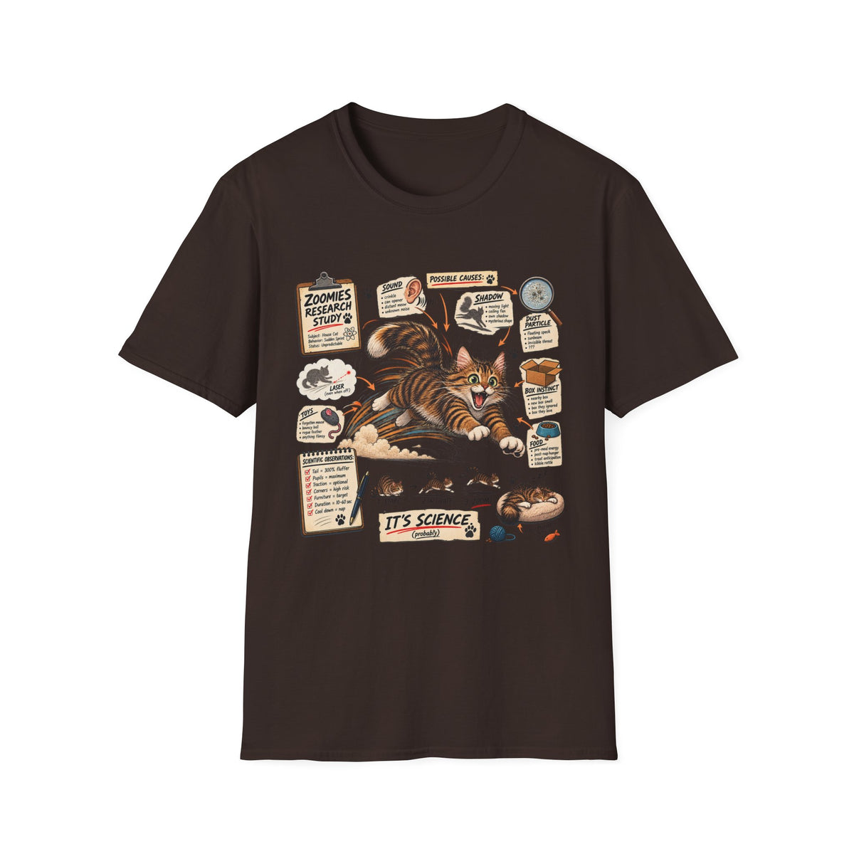 Cat Science T-Shirt — “It’s Science” Zoomies Research Design